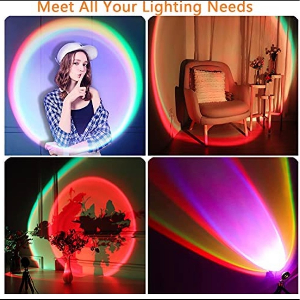 X-Kim Sunset Lamp Projector 360 Degree Rotation Color Change Rainbow Projection - Picture 4 of 5